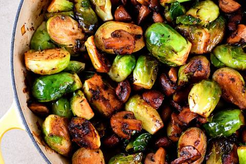 Brussels Sprout Mushroom Hash