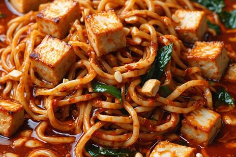 Glossy Gochujang Noodles