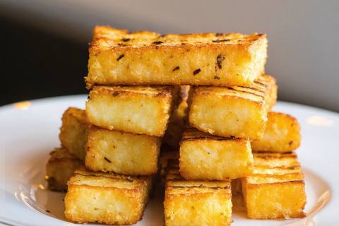 Grilled Chickpea Fries with Lemongrass Maple Marinade