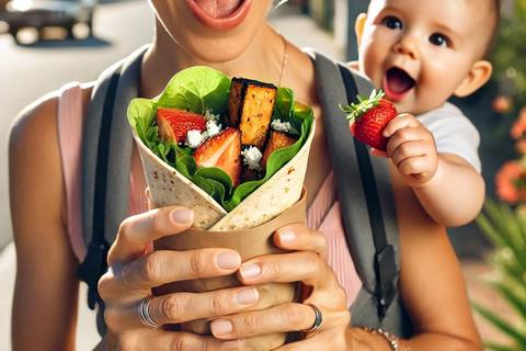 Grilled Jackfruit & Strawberry Salad Wrap