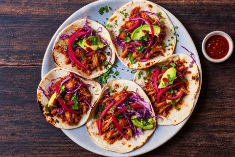 Magenta Onion Cabbage Tacos