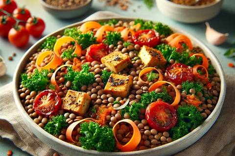 Lentil and Carrot Salad with Kale