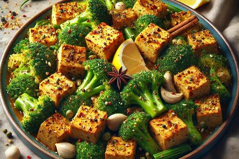 Moroccan Tofu with Broccoli