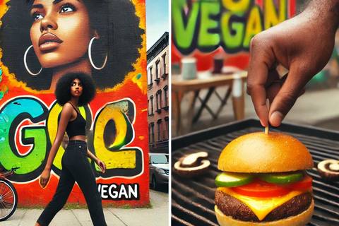 Vegan Pimento Cheese Burger with BBQ Mushrooms