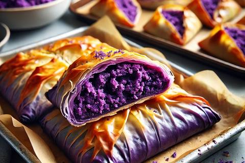 Purple Sweet Potato Filo Pastries