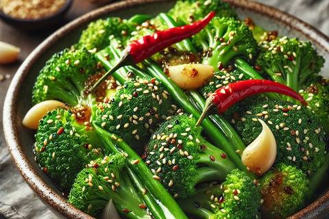 Sesame Broccoli with Ginger and Chili