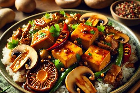 Soy-Glazed Tofu and Mushrooms