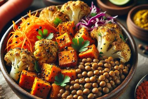 Sweet Potato & Cauliflower Lentil Bowl