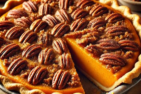 Sweet Potato Pie with Pecan Topping