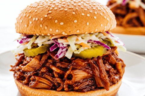 Texas-Style Pulled Jackfruit with South Carolina Mustard BBQ Sauce