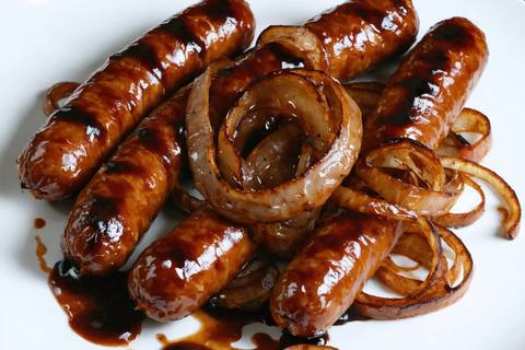 VeganWTF Sausage with Caramelized Onions