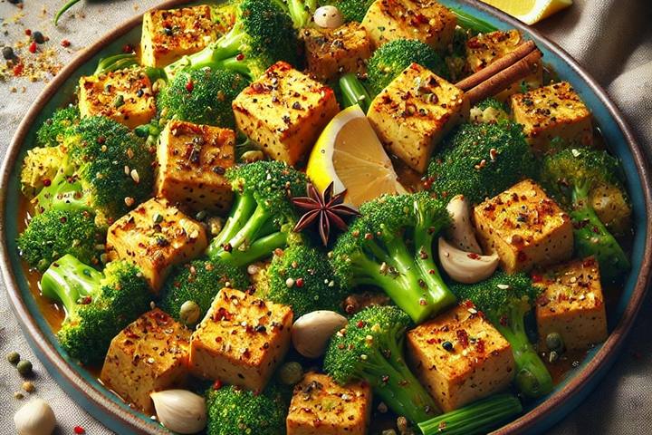 Moroccan Tofu with Broccoli